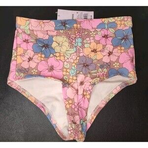 Womens Wild Fable High Waisted Cheeky Bikini Swim Bottom Size XXSmall XXS Flower